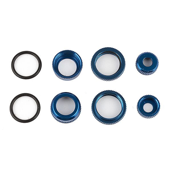 Team Associated Reflex 14B/14T FT Shock Caps/Collars Bl. Alum (AS21556)