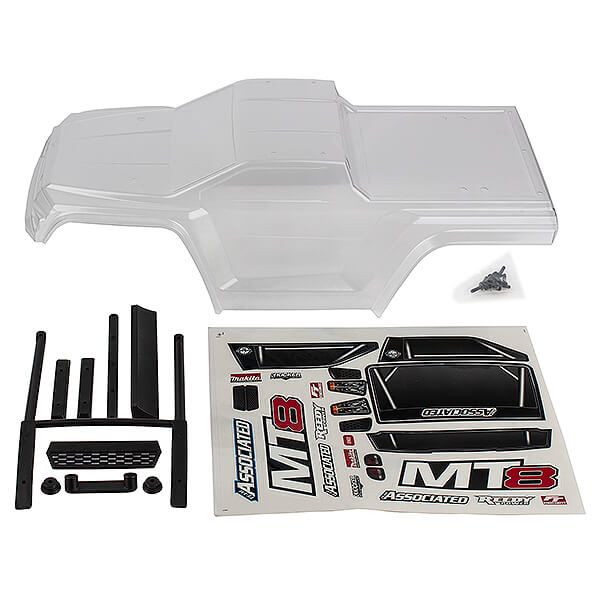 Team Associated Rival MT8 Body Set, Clear (AS25922)