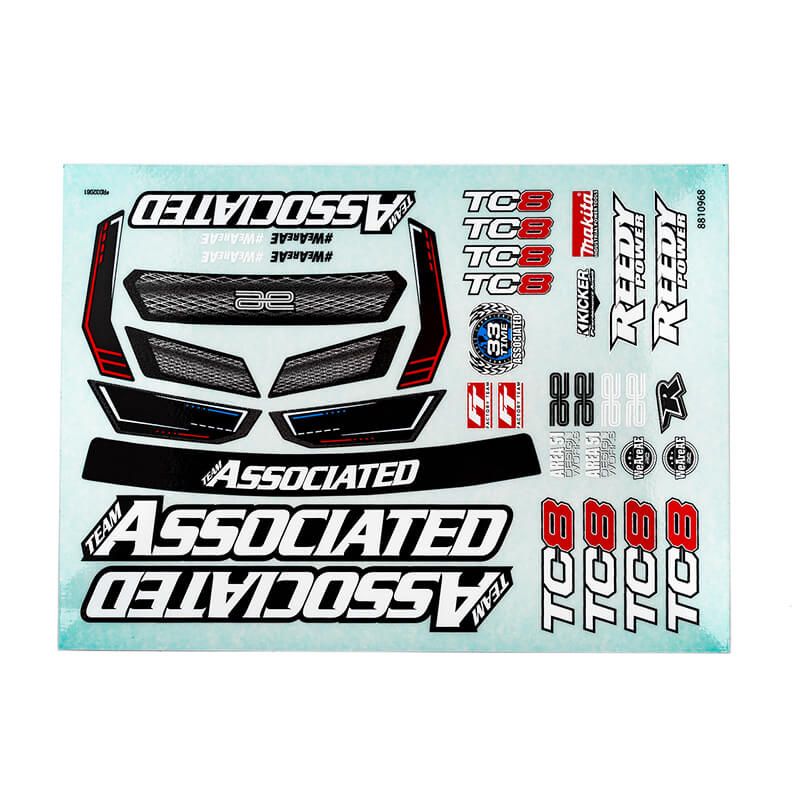 Team Associated TC8 Decal Sheet (AS32081)