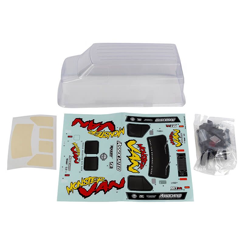 Team Associated MT12 Monster Van Bodyshell Set Clear (AS41117)