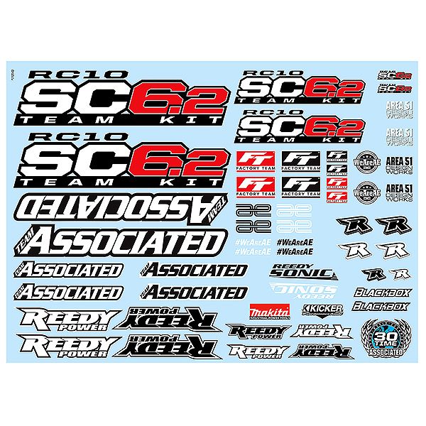 Team Associated SC6.2 Decal Sheet (AS71154)