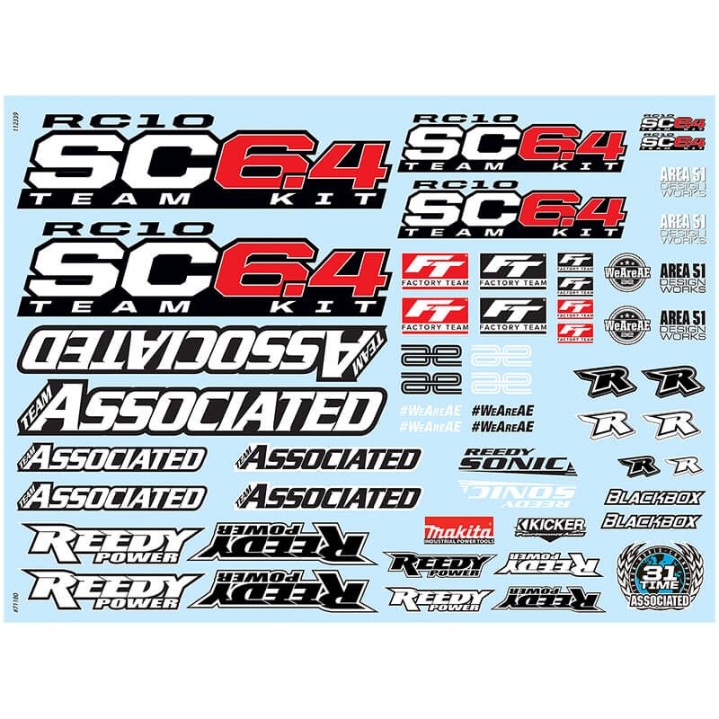 Team Associated RC10SC6.4 Decal Sheet (AS71180)