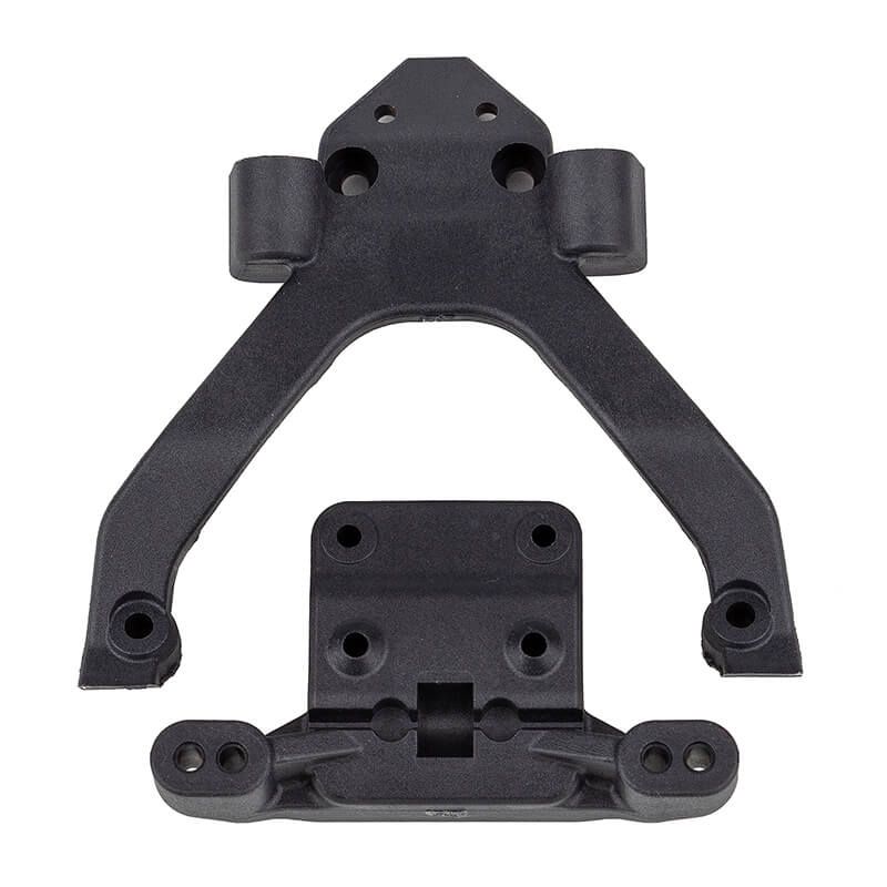 Team Associated RC10B6.4/T6.4 Fr Top Plate &amp; Mount Angled Carbon (AS71183)