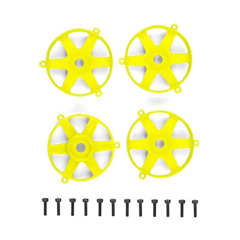 Team Associated DC10 FT Adj. Wheel Face Plate, Flo. Yellow(4) (AS72270)