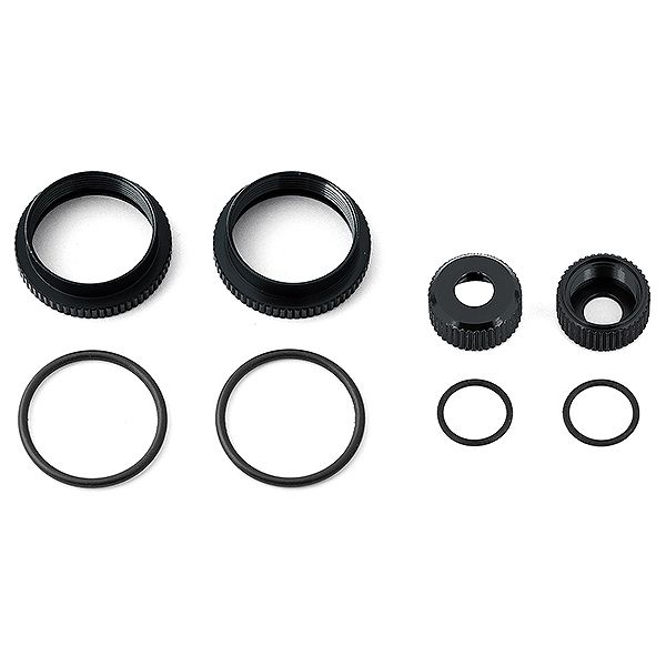 Team Associated 16mm Shock Collar &amp; Seal Retainer Set - Black (AS81492)