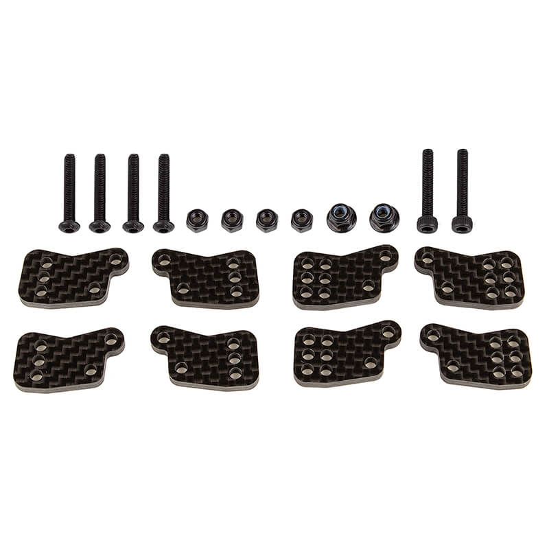 Team Associated RC8B4.1/E FT Rear Hub Tower Set, Carbon (AS81649)