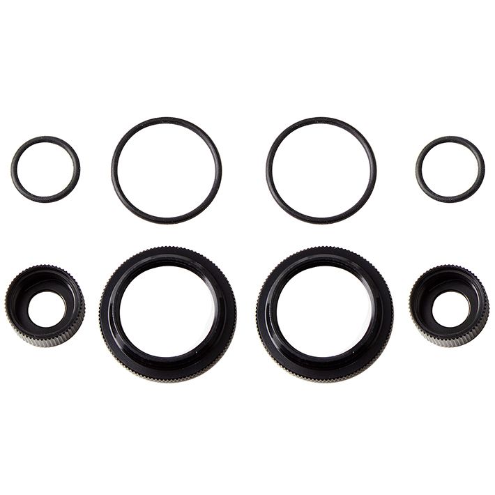 Team Associated 12mm Shock Collar &amp; Seal Retainer Set - Black (AS91909)