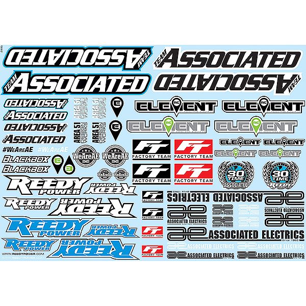 Team Associated &#039;Ae&#039; Branding Decal Sheet (AS91913)