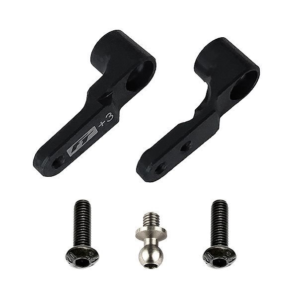Team Associated B6.3 FT Steering Bellcrank +3mm Black (AS91915)