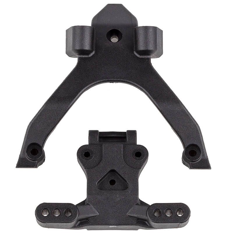 Team Associated RC10B7 FT Top Plate &amp; Ballstud Mount, Carbon (AS92404)
