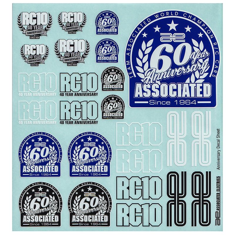 Team Associated Anniversary Decal Sheet (AS97151)