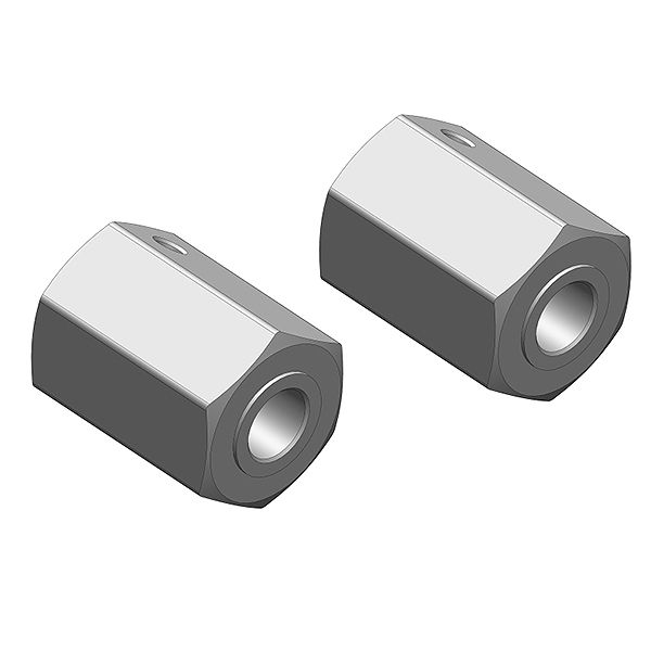 Corally Wheel Hex Adapter Front Aluminum 2 Pcs (C-00250-035)