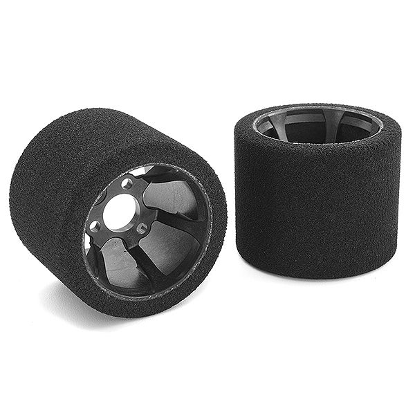 Corally Attack Foam Tyres 1/12 Circuit 30 Shore Pink Rear Carbon Rims 2Pcs (C-14725-30)