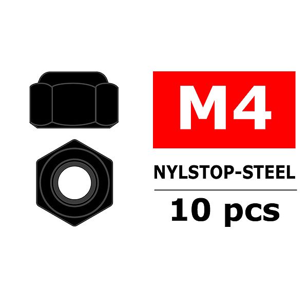 Corally Steel Nut M4 Black Coated 10 Pcs (C-3103-40-6)