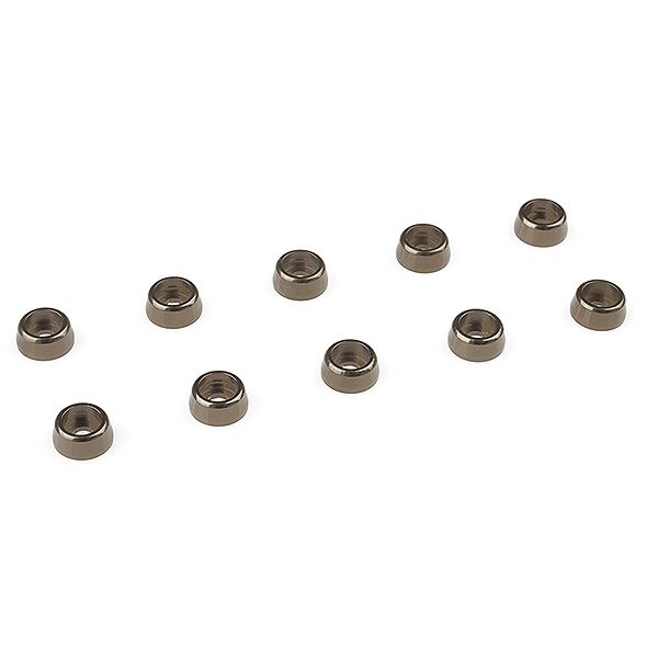 Corally Aluminium Washer For M2 Socket Head Screws Od=6mm Gun Metal 10Pcs (C-31253)