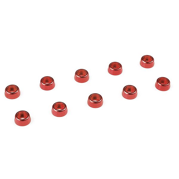 Corally Aluminium Washer For M2 Socket Head Screws Od=6mm Red 10Pcs (C-31255)