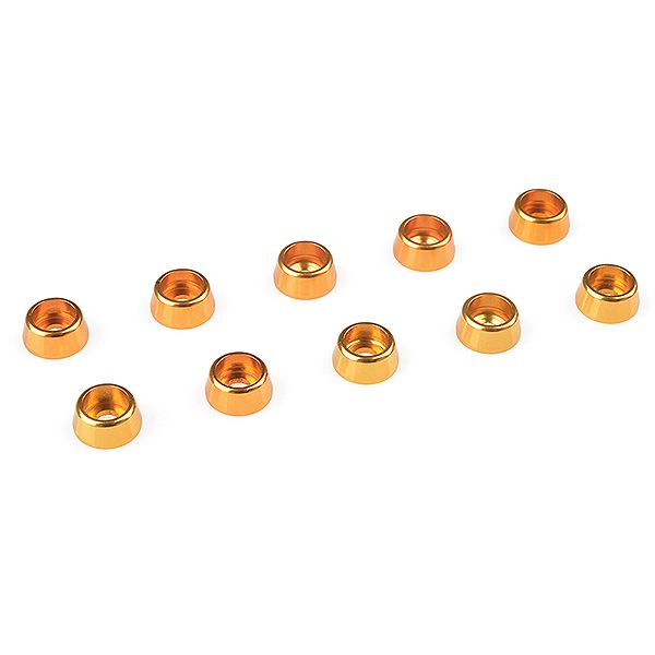 Corally Aluminium Washer For M2.5 Socket Head Screws Od=7mm Gold 10Pcs (C-31260)