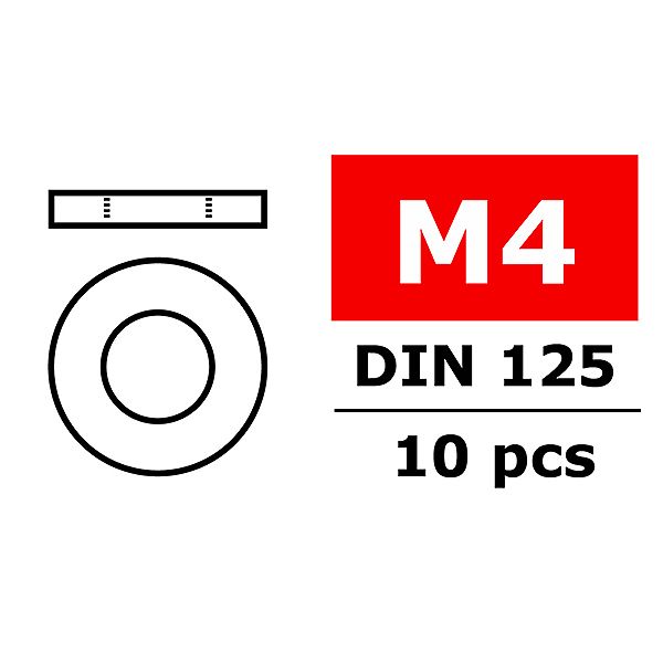 Corally Washer M4 Galvanized Steel 10 Pcs (C-3201-40)