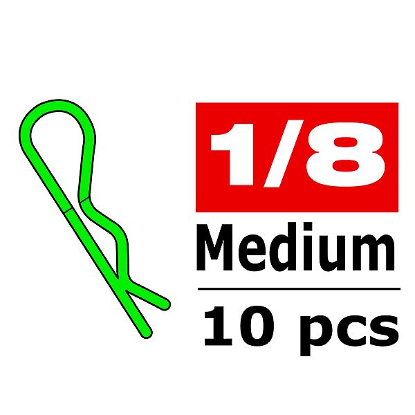 Corally Body Clips 45 Bent Medium Green 10 Pcs (C-35110)