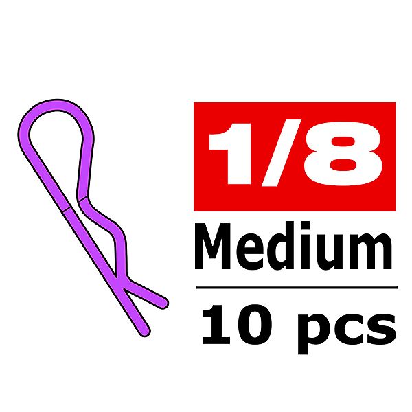 Corally Body Clips 45 Bent Medium Purple 10 Pcs (C-35113)