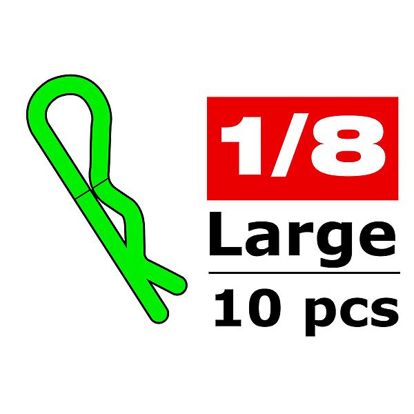 Corally Body Clips 45 Bent Large Green 10 Pcs (C-35120)