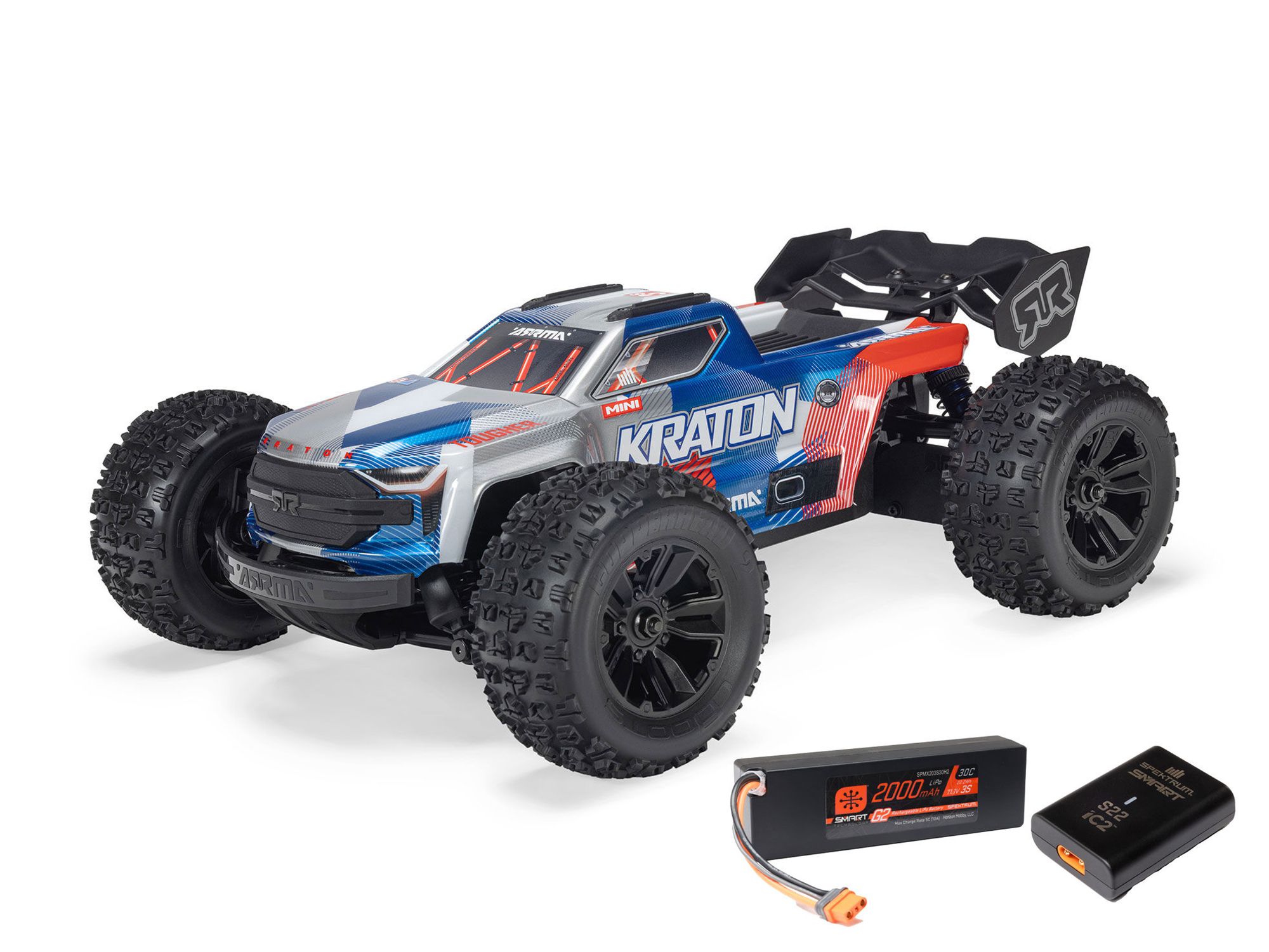 1/16 MINI KRATON 3S DSC 4X4 RTR with Batt/Charg, Red/Blue (C-ARA2508ST1) ** Pre Order **