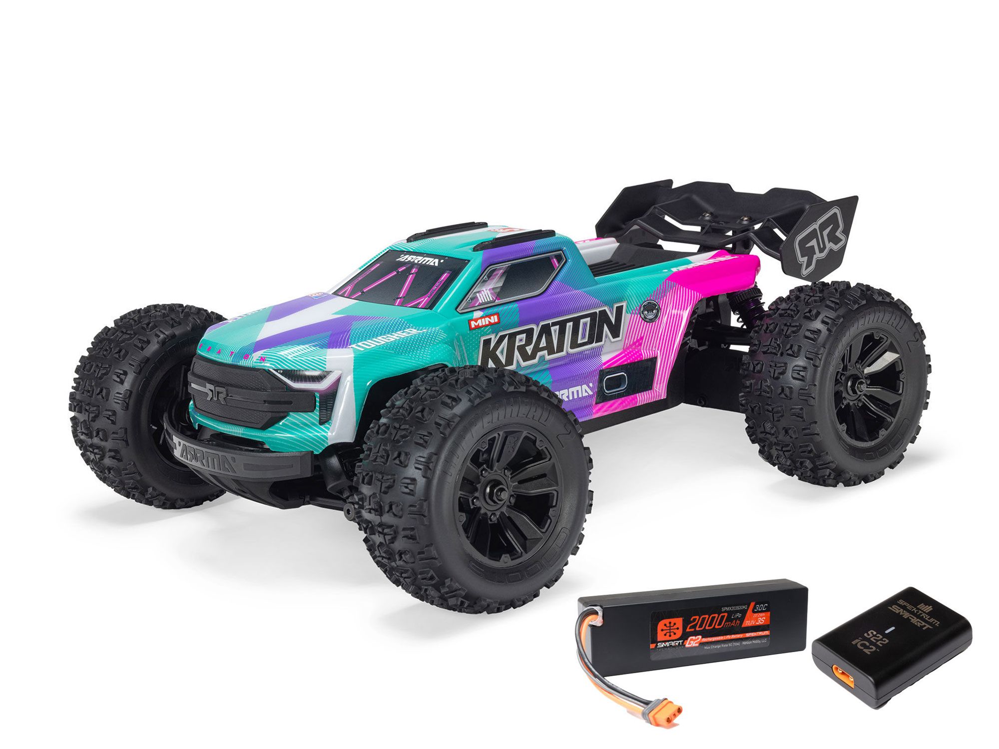 1/16 MINI KRATON 3S DSC 4X4 RTR with Batt/Charg, Teal/Pink (C-ARA2508ST2) ** Pre Order **
