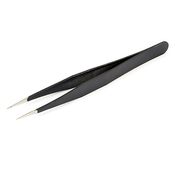 SC Models Straight Black Tweezers (SCKRTC021)