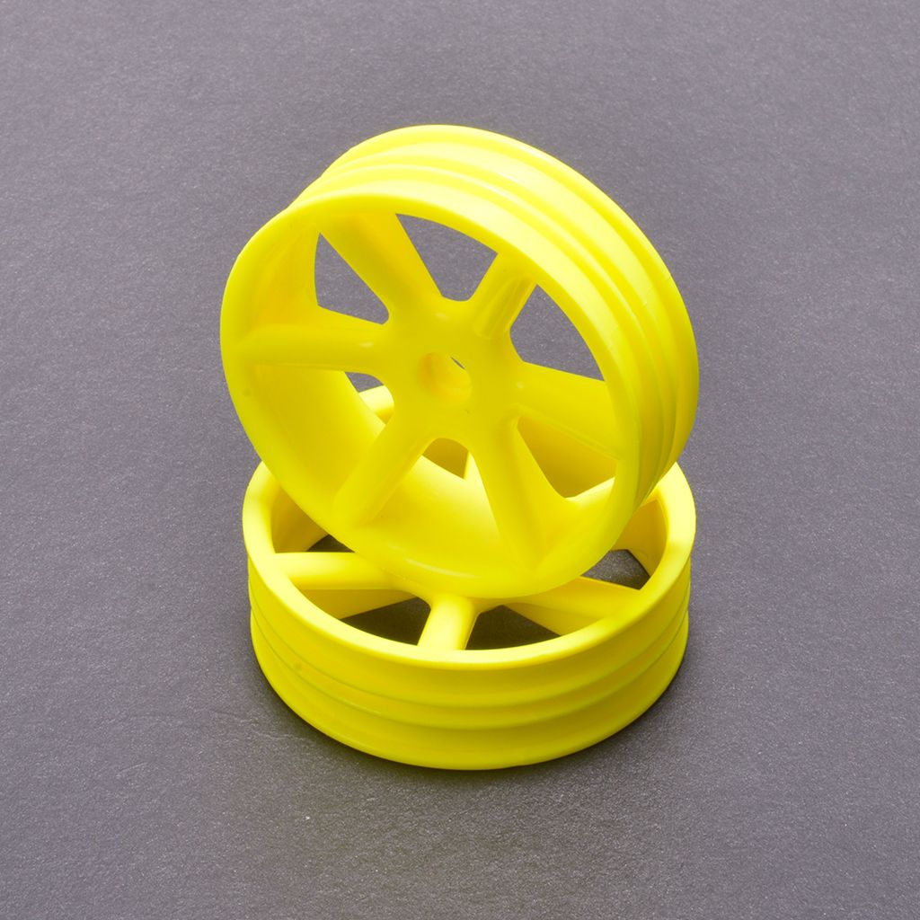 JC 6 Spoke 2.2 2WD Front Yellow Wheel Cougar 2K (Pr) (CR895)