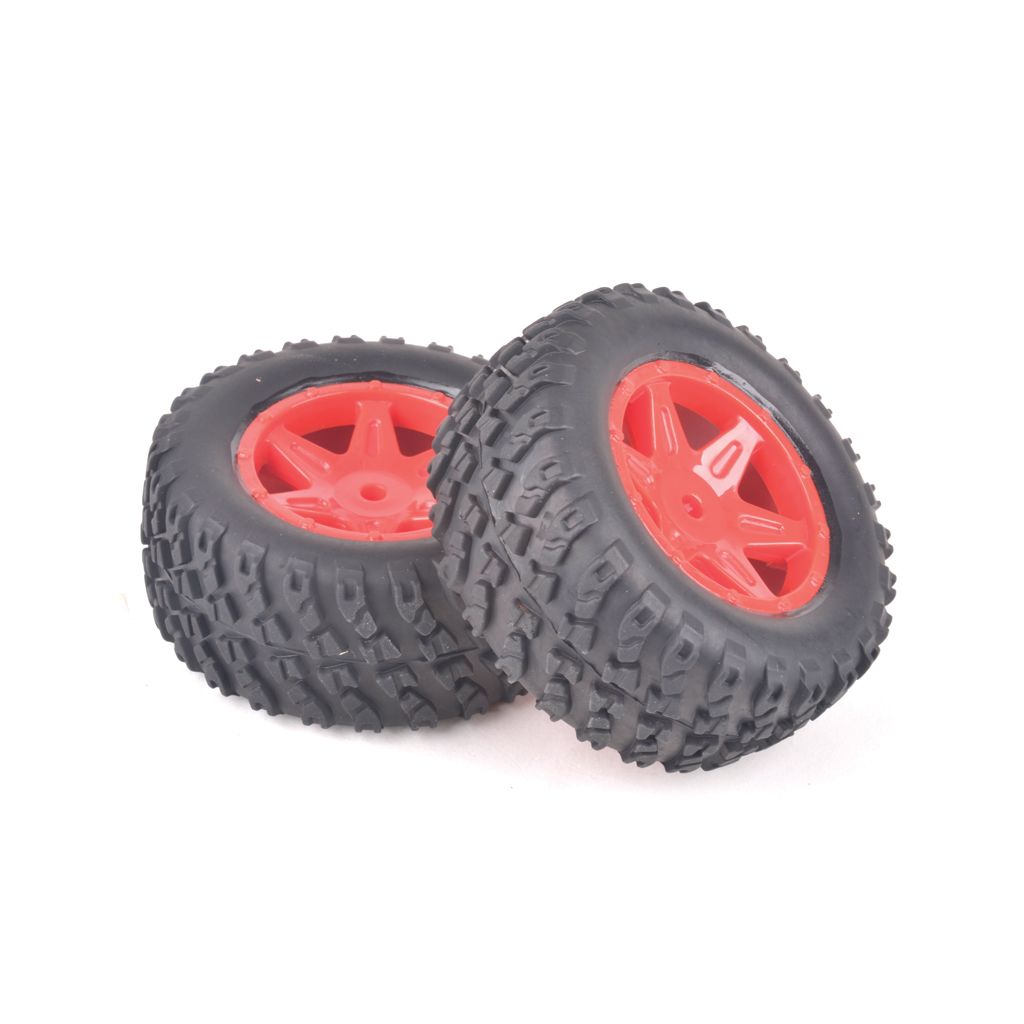 Core RC Spider Rear Tyre &amp; Wheel Set - Red (CRA157)