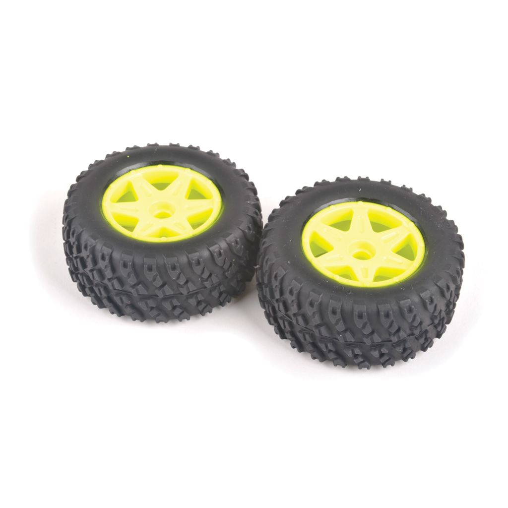 Core RC Spider Rear Tyre &amp; Wheel Set - Yellow (CRA162)