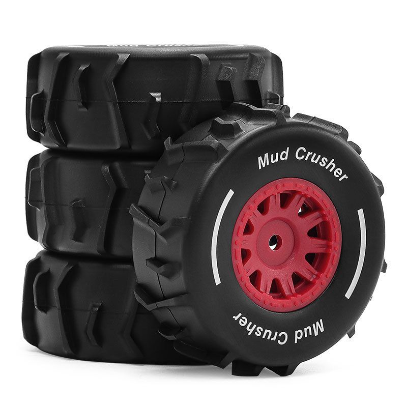 SC Models Arrma Mojave Grom Paddle Wheel &amp; Tyre Set (4) - Red (SCDTAR11847R)