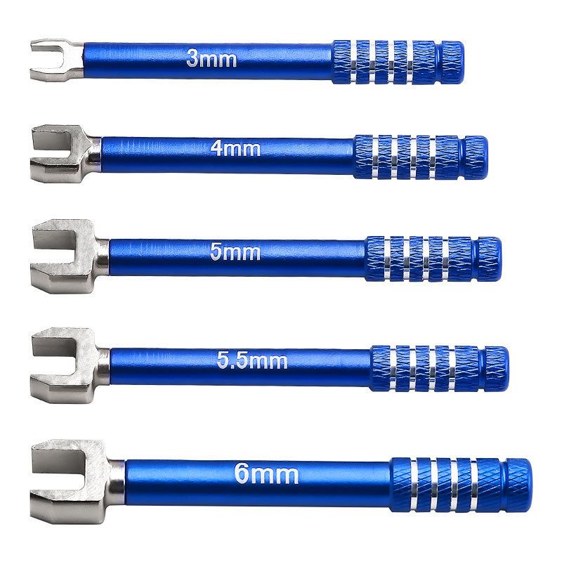 SC Models Aluminium Turnbuckle Wrench Set - 3, 4, 5, 5.5, 6mm - Blue (SCDTEL01104B)