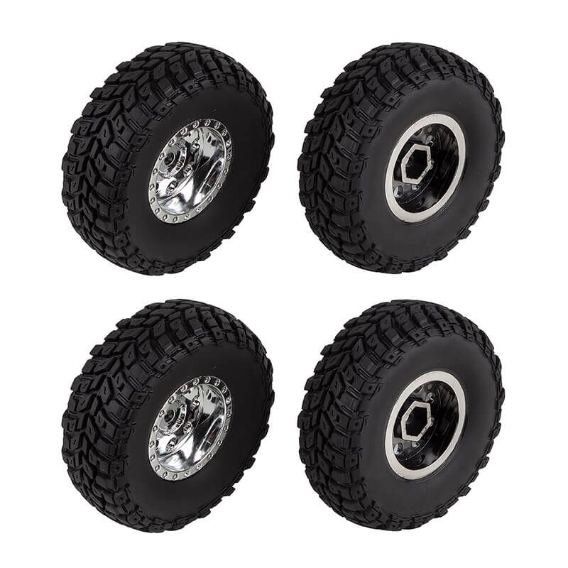 Element RC Enduro12 Wheels &amp; Tyres, Chrome (EL41137)
