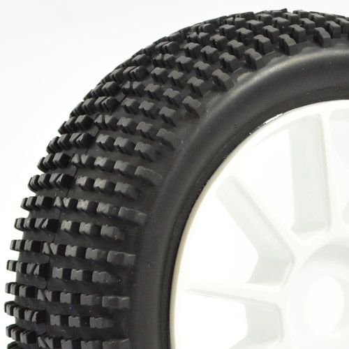 Fastrax 1:8th Premounted Buggy Tyres &#039;H Tread/10 Spoke&quot; (FAST0004)