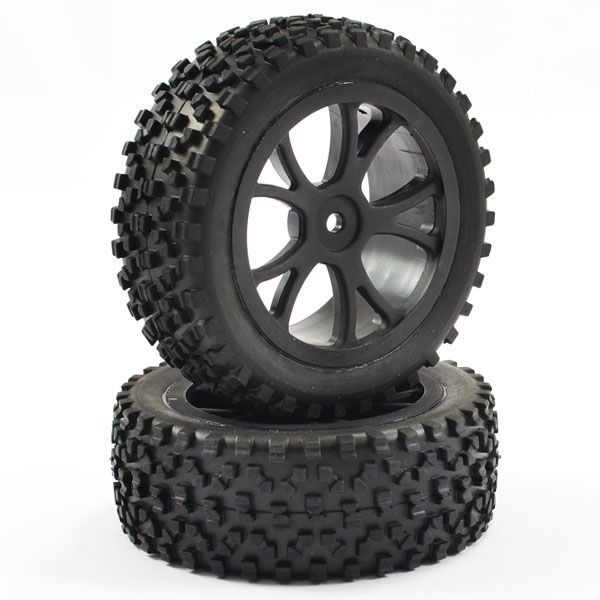 Fastrax 1:10th Mounted Cuboid Buggy Front Tyres 10-Spoke (FAST0036B)