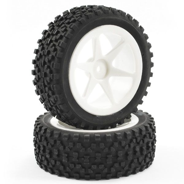 Fastrax 1:10th Mounted Cuboid Buggy Front Tyres 6-Spoke (FAST0038S)