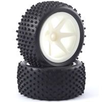 Fastrax 1:10th Mounted Buggy Tyres Lp &#039;Stub&#039; Rear (Spoked) (FAST0047S)