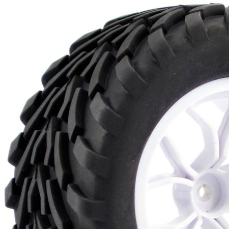 Fastrax 1:10 Mega V Truck Tyre 12 Spoke White Wheel 12mm Hex (Pr) (FAST0067W)