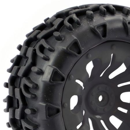 Fastrax 1:10 Klaxon Truck Tyre Mounted On 12-Spoke (12mm Hex) (FAST0068B)