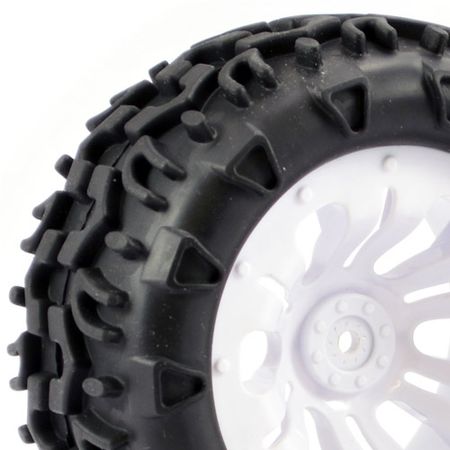Fastrax 1:10 Klaxon Truck Tyre Mounted On 12-Spoke (12mm Hex) (FAST0068W)