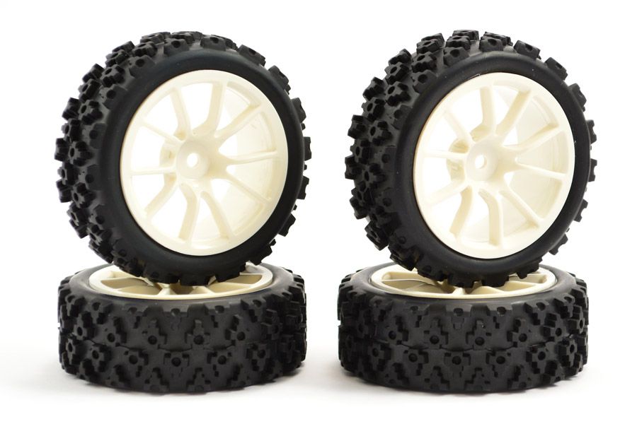 Fastrax 1:10 Street/Rally Tyre 10 Spoke White Wheel (4) (FAST0073W)