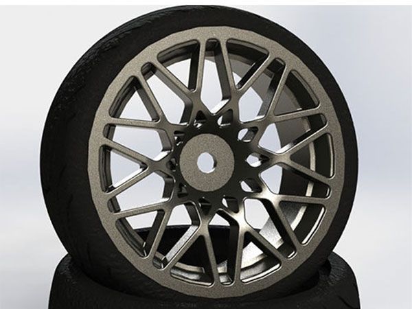 FASTRAX 1:10 STREET/TREAD TYRE STAR SPOKE GUN METAL (FAST0089GM)
