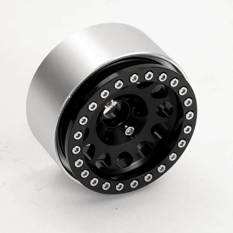 Fastrax Aluminium Beadlock Sixo 1.9&quot; Wheels - Black (4Pc) (FAST0135BK)