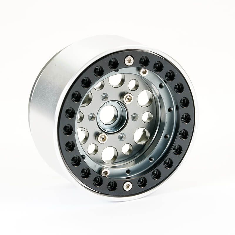 Fastrax Aluminium Beadlock Sixo 1.9&quot; Wheels - Grey (4Pc) (FAST0135GY)
