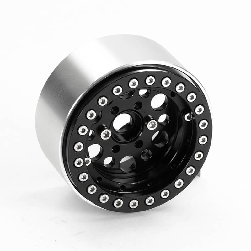 Fastrax Aluminium Beadlock T12 1.9&quot; Wheels - Black (4Pc) (FAST0136BK)