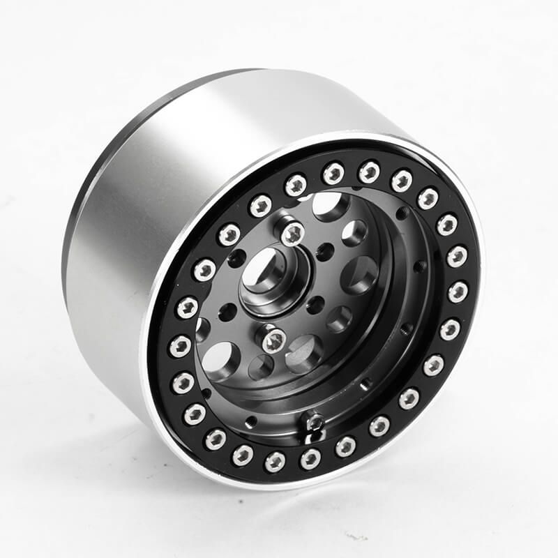 Fastrax Aluminium Beadlock T12 1.9&quot; Wheels - Grey (4Pc) (FAST0136GY)