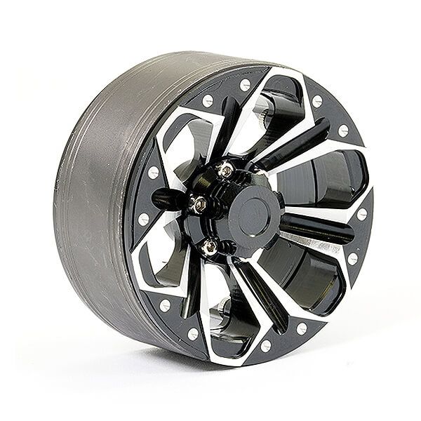 Fastrax Aluminum Beadlock Kylo 1.9&quot; Wheels - Black (2Pc) (FAST0137BK)