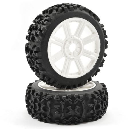 Fastrax 1:8 Maze Block Mounted On 8-Spoke White (Pr) (FAST1005W)