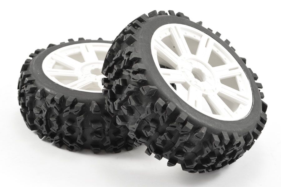 Fastrax 1:8 Maze Block Mounted On 8-Spoke White (Pr) (FAST1005W)